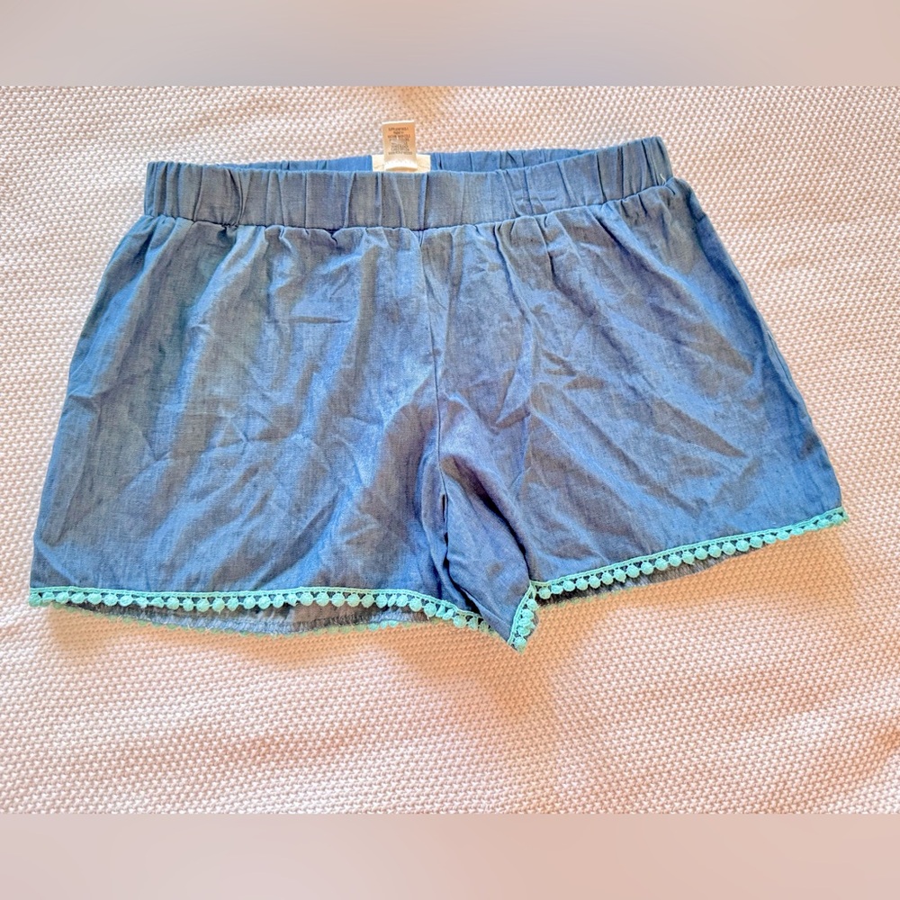 SELF ESTEEM 2 Piece Girls Grey Rainbow Unicorn Tank Top & Blue Denim Shorts Set - Picture 5 of 14